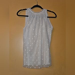 Anthropologie Sweet Pea Nude Tulle Polkadot sleveless top, size small